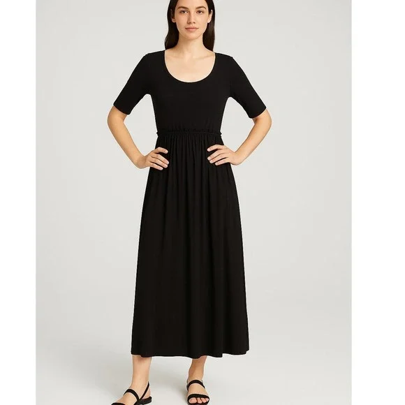 GAP | Dresses | Gap Mixed Media Ballet Dress Midi Short Sleeve Knit Top Casual  Dress Size Medium